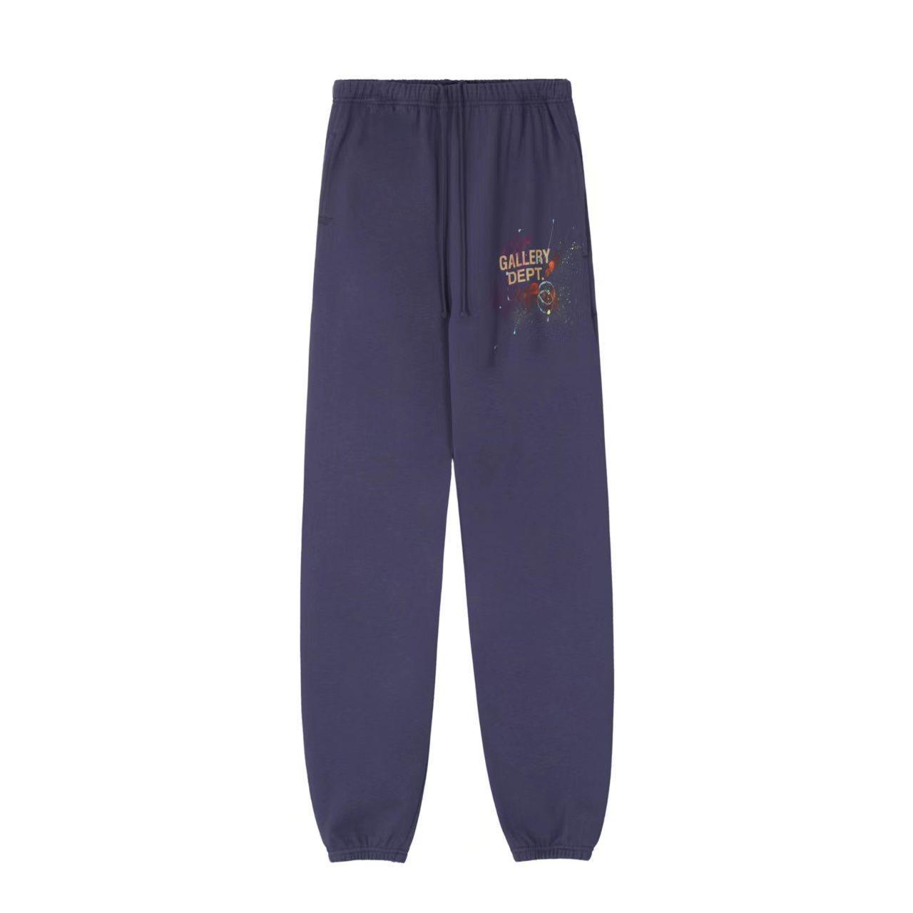 Galería Dept lavado de tinta de salpicaduras de otoño e invierno pantalones forrados de lana de calle alta pantalones de chándal gruesos atados al tobillo Pantalones deportivos hombres