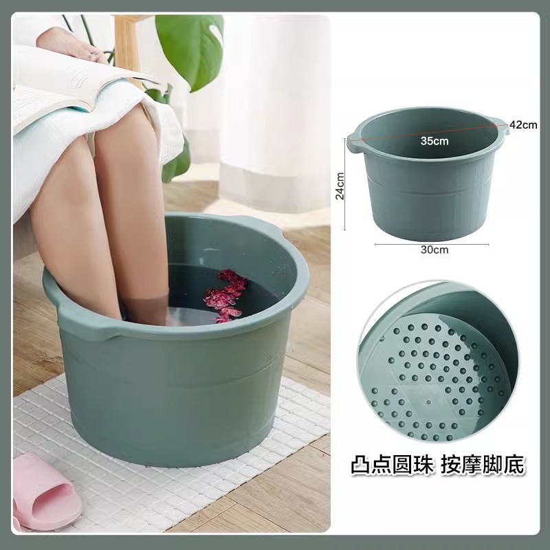 泡脚桶家用过小腿塑料洗脚盆宿舍养生按摩加厚深足浴桶过膝大深桶|undefined