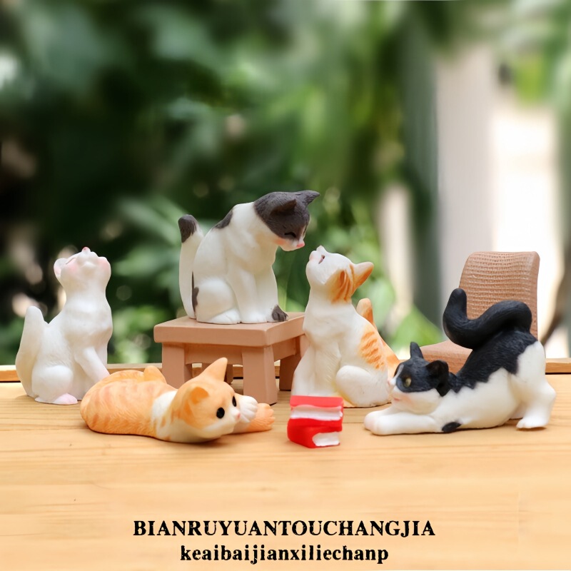 Pastoral Style Kitten Resin Crafts Cartoon Cute Artificial Animal Blind Box Creative Desktop Micro Landscape Ornaments Pastoral Style Kitten Resin Crafts Cartoon Cute Artificial Animal Blind Box Creative Desktop Micro Landscape Ornaments