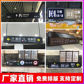 地下车库吊牌灯箱商场医院标识牌镂空发光双面LED指示牌广告牌