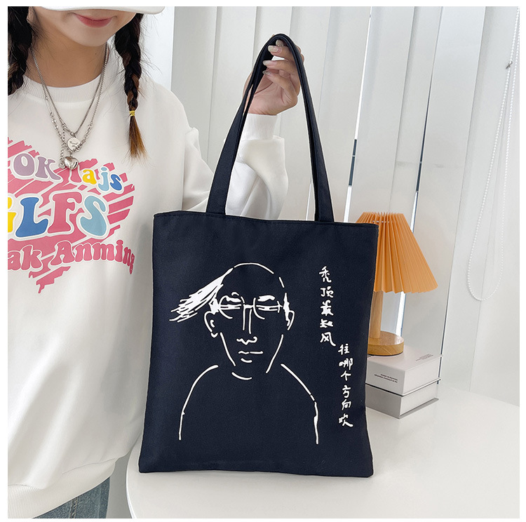 Women's Large Canvas Cartoon Classic Style Zipper Canvas Bag display picture 4