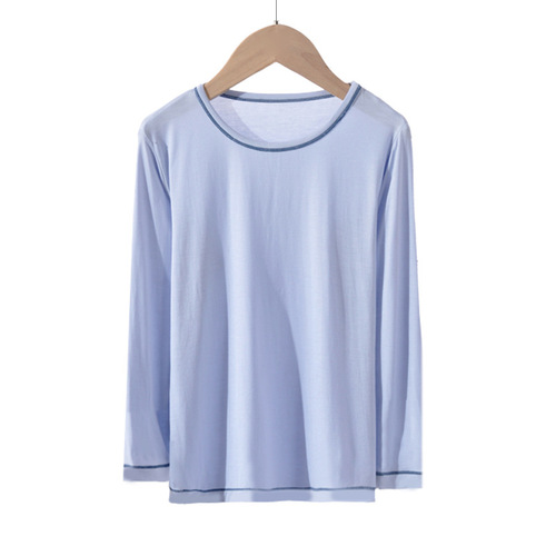 Children's long-sleeved base shirt summer thinModal sensory boys' girls' candy color long-sleeved T-shirt top new