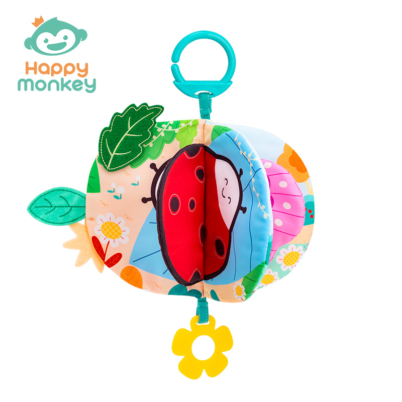 Happy monkey cola libro de tela 3D cognición tridimensional educación temprana para bebés no se puede romper, puede morder juguetes para bebés