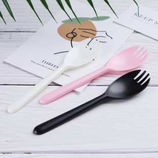 Thickened disposable fruit spoon independent packaging cake spoon fruit fork dessert fork spoon 100 pcs