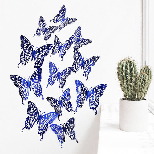 Brilliant Butterfly Series Decor Wall Sticker, Hollow Butterfly DIY Pearl Paper Realistic Butterfly LK12 Ten Colors