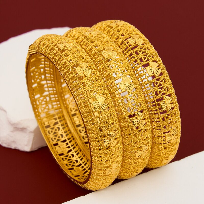 Hollow-Out Vietnamese Dubai Bridal Bracelet New Style Middle Eastern Arabic Women's Wedding Open Bracelet Wholesale Light Luxury Cross-Border