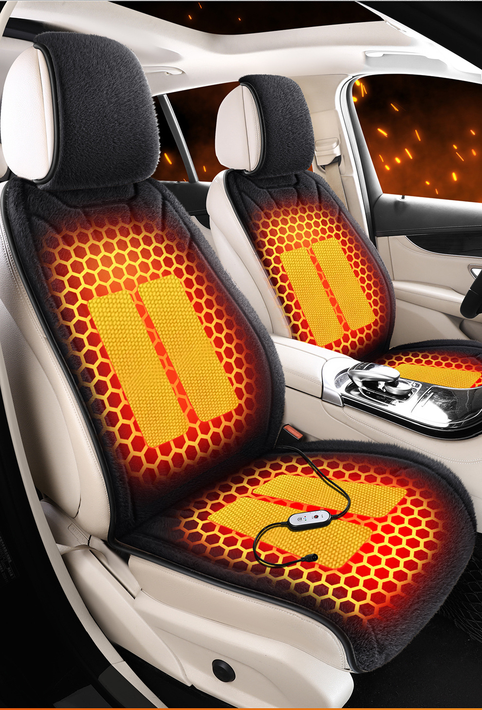 Cross-Border Graphene Automotive Supplies Multifunctional Heated Seat Cushion 12V Seat Pad Universal Car Heating Wholesale Factory