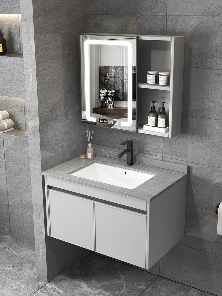 Moderno minimalista lavabo gabinete combinación baño gabinete de baño mesa de lavado lavabo integrado lavabo de cerámica