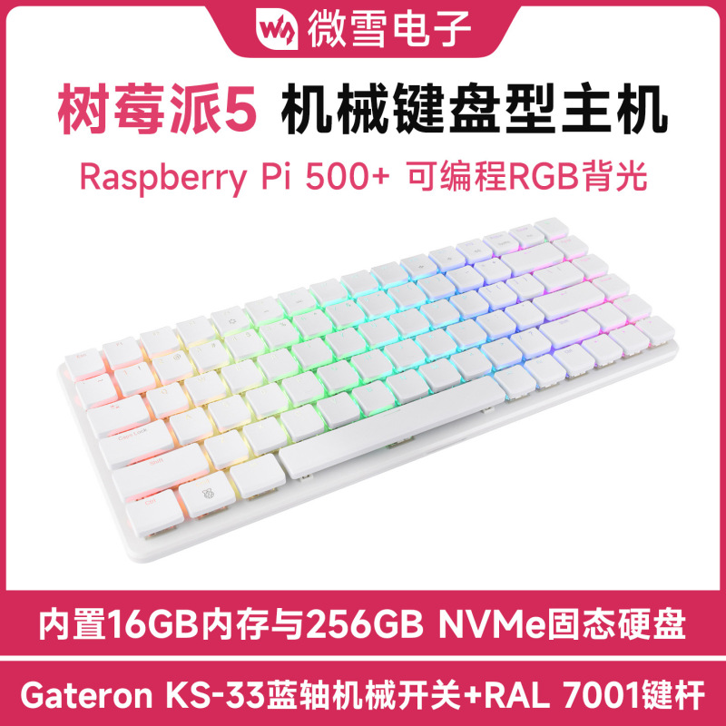 Weixue Raspberry Pi 5 All-In-One Mechanical Keyboard Raspberry Pi 500+ Portable Computer Host
