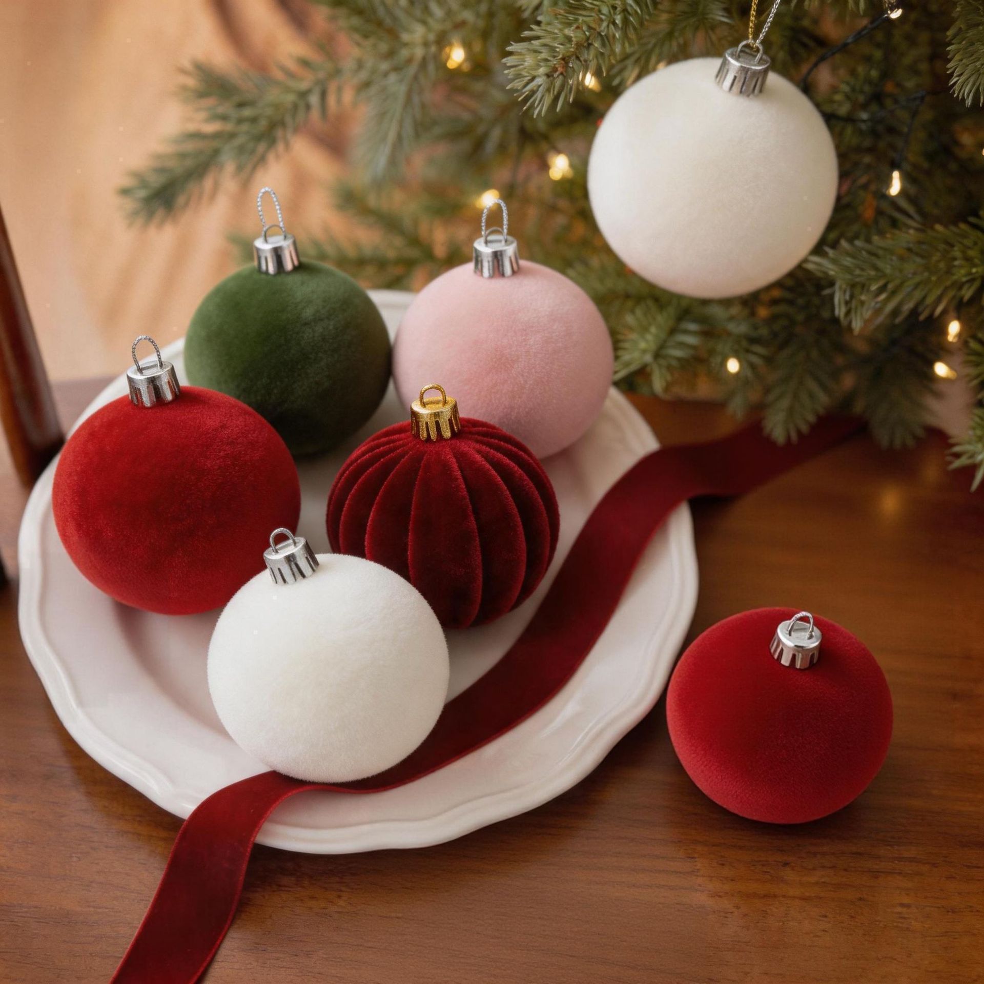 Christmas balls, Christmas tree decoration balls, colorful balls, mall ceiling decoration pendants, Christmas decoration pendants, flocked balls