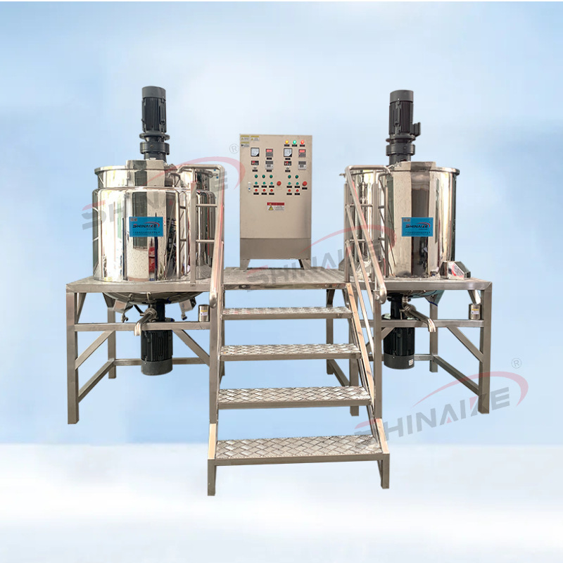 广州厂家生产500L洗发水沐浴露搅拌罐电加热蒸汽加热均质罐