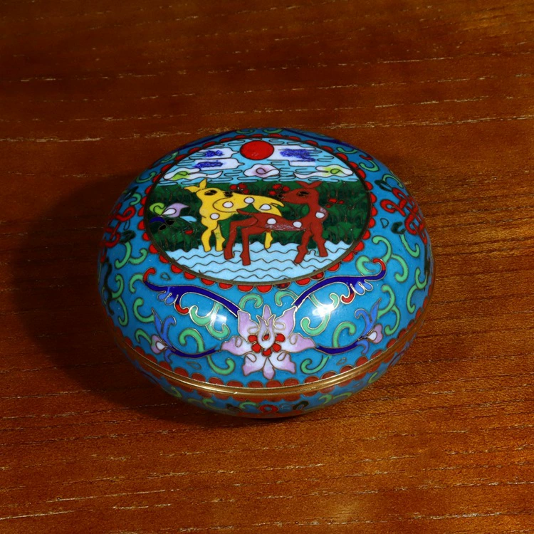 Коробка, медный антикварный эмаль, банка для хранения, подарок на день рождения, 4 дюйма