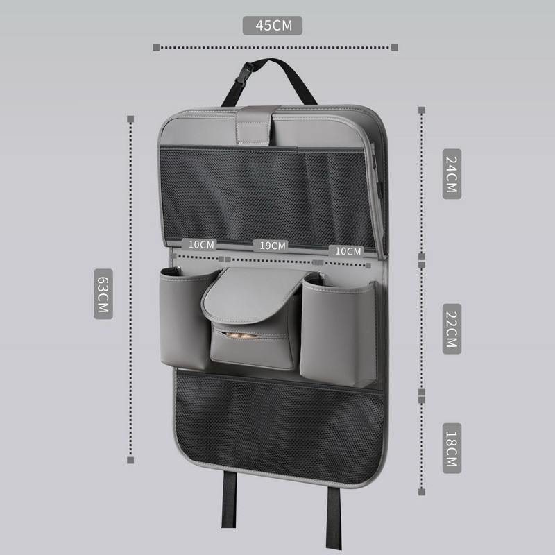 Universal – Car Seat Back Car storage bag/box - long-with-table-gray-large-64425
