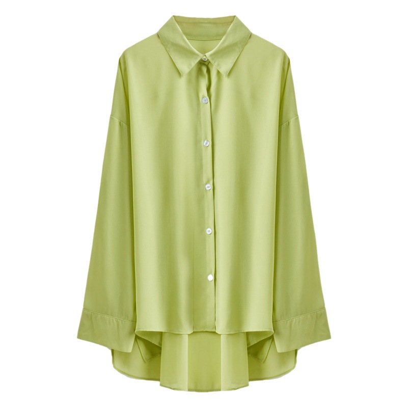 2024 verano nuevo diseño sentido nicho delgada manga larga protección solar Camisa larga gasa aire acondicionado camisa superior para mujeres