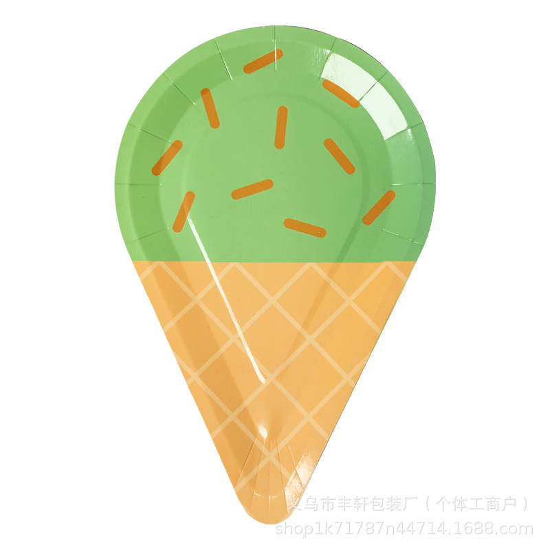 Niceparty 10 bandejas de papel en forma de helado bandejas de fiesta de cumpleaños desechables platos