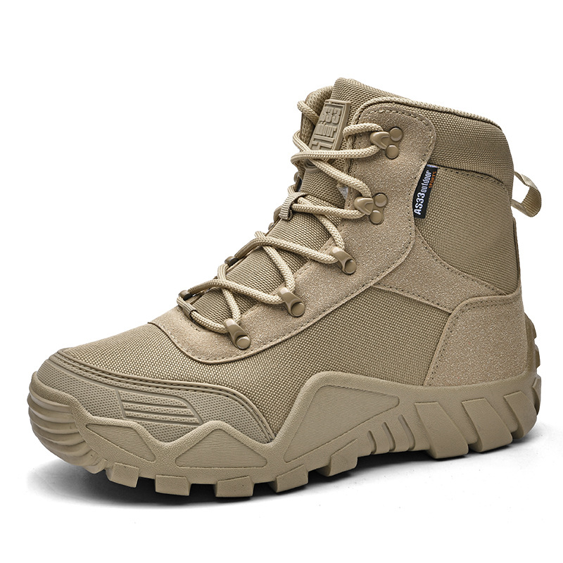 Amazon tallas grandes botas de combate nuevas para hombre botas militares casuales de suela gruesa botas de montaña antideslizantes con cordones al aire libre al por mayor