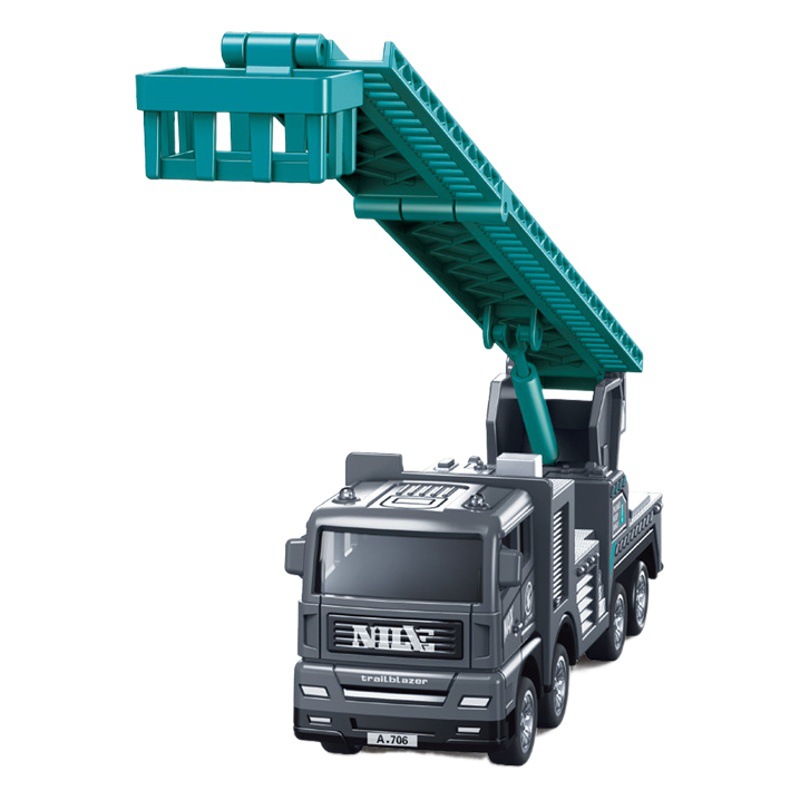 [Lote de caja sin venta al por menor] Simulación de vehículos de mantenimiento y rescate de la ciudad, vehículos de ingeniería, modelos de escaleras de escalada, juguetes para niños