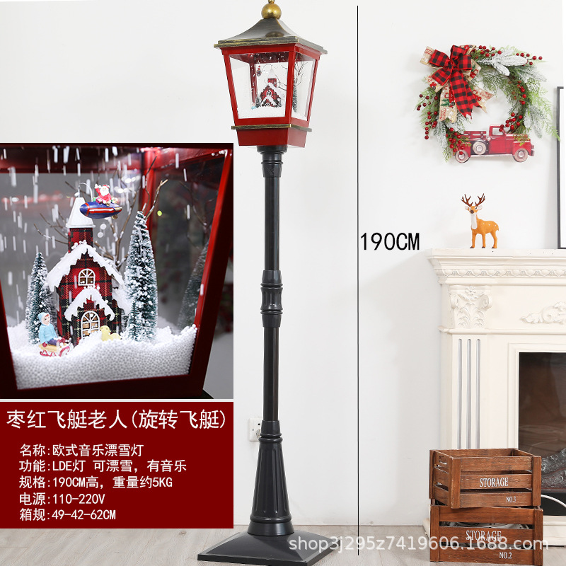 Decoraciones de Navidad transfronterizas coreanas Música Nieve Lámparas Decoraciones Juguetes para niños Regalos de Navidad Escenas de Vestido