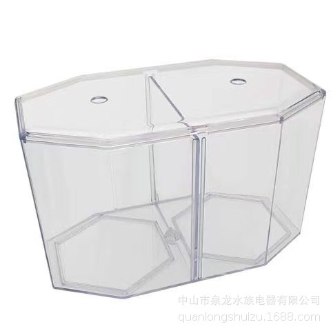 Double fighting fish box diamond-shaped with holes high permeability fighting fish tank isolation box incubation box desktop plastic small fighting fish tank