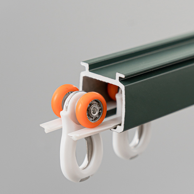 Aleación de aluminio engrosada pista de la cortina al por mayor barra de la cortina Accesorios de varilla romana Mute doble diapositiva pista de la cortina