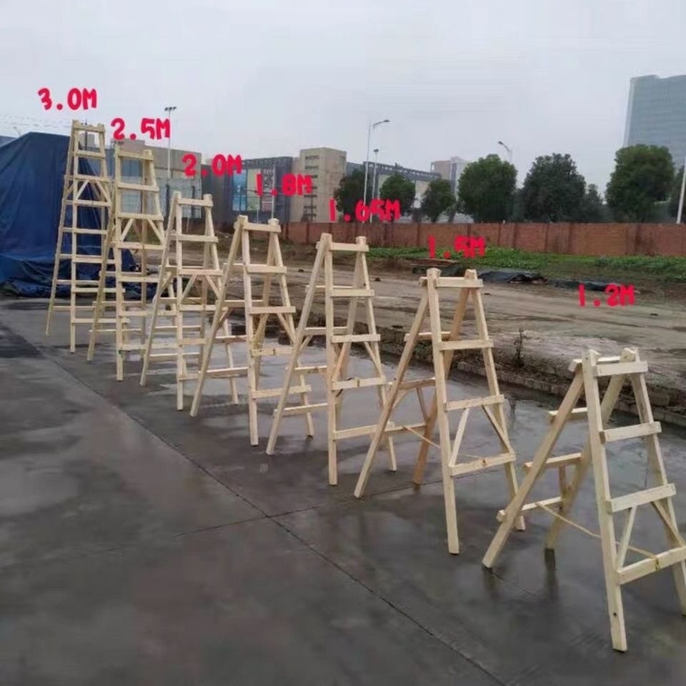 稳驼工厂定制木梯人字梯双侧水电行走梯室内室外工程木梯直梯出口