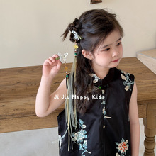 新中式古风蝴蝶飘带发夹气质大肠流苏发圈复古旗袍汉服配饰头绳