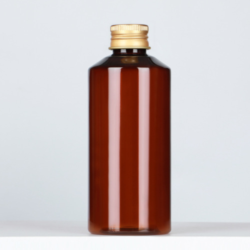 Travel refill bottle, aluminum cap bottle, portable brown sloping shoulder plastic bottle, small mouth bottle, reagent bottle, liquid bottle, empty bottle