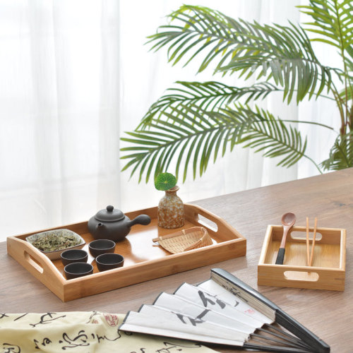 Wooden tray hotel bamboo wood rectangular solid wood bread bamboo tray bamboo plate home use bamboo cup wooden tea tray