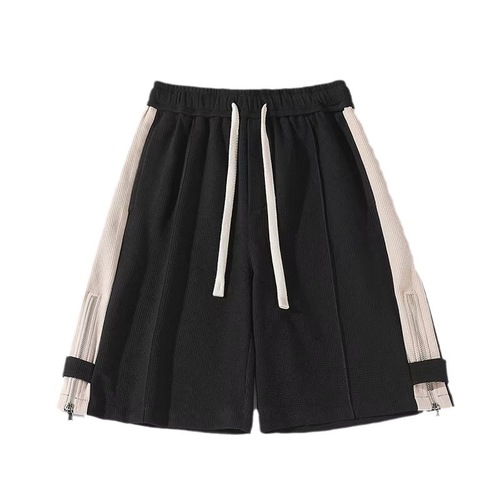 Men's Fashion Brand Summer Plus Size Loose Casual Streetwear Button High Street Sports Five-Finger Pants