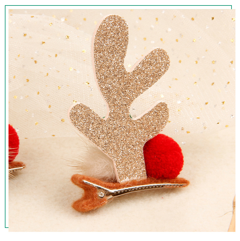 红绿球金粉鹿角夹详情_05