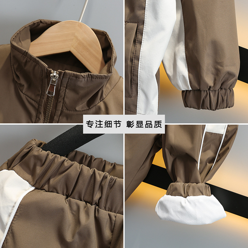 5846 Traje deportivo para niños Estilo de primavera y otoño Estilo occidental 2025 Nuevo niño Versión coreana de dos piezas Ropa de otoño de moda para bebés