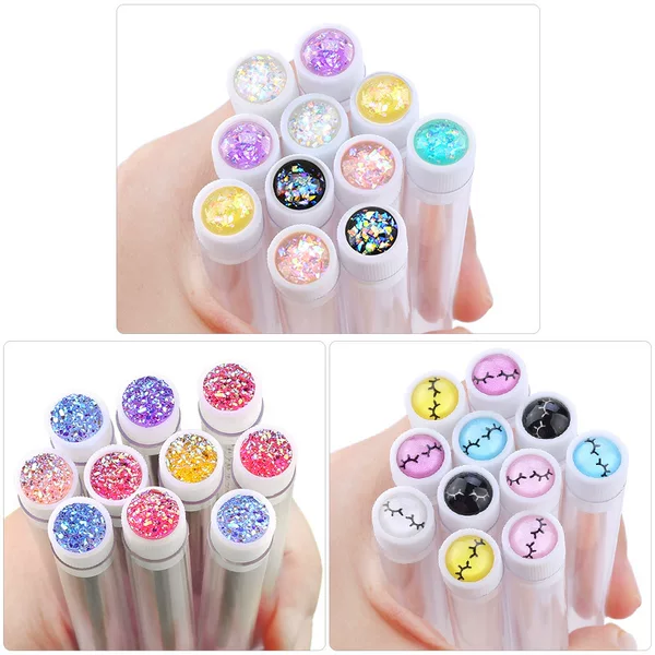 New cross-border new diamond-encrusted test tube mascara brush independent tube disposable mascara brush Crystal Rod mascara brush roll