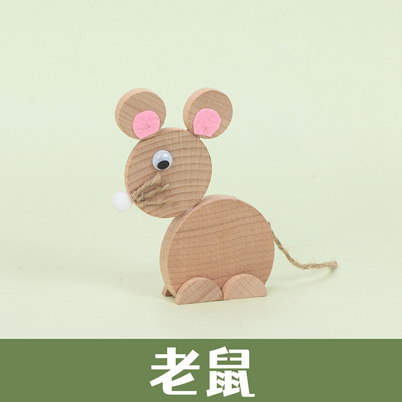 Paquete de materiales DIY para niños carpintería animal piezas de madera pila de ramas paquete de materiales de jardín de infantes juguetes hechos a mano