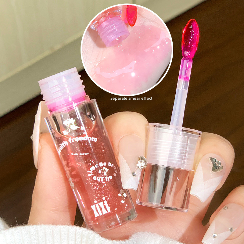 Xixi Watery Flower Language Moisturizing Lip Oil Is Light, Natural and Easy to Use, Naturally Moisturizing, Color Development, Whitening, Affordable Party Students