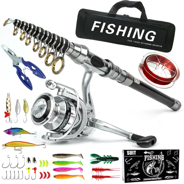 Fishing gear Rod wheel suit long-distance fishing rod and reel combination telescopic spinning rod cross-border wholesale
