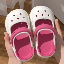 玛丽珍女童洞洞鞋外穿宝宝凉鞋室内防滑儿童凉拖鞋纯色可爱沙滩鞋