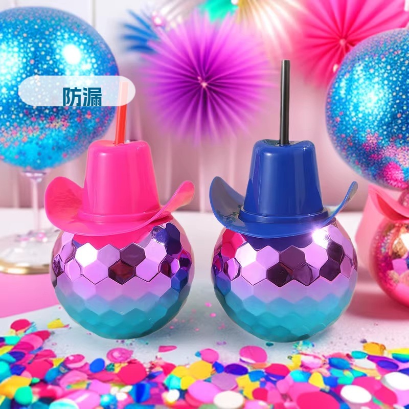 Vaquero sombrero vaquero galvanizado tazas de agua tazas de plástico l tazas de paja de 600ml tazas de vino suministros de fiesta transfronterizos