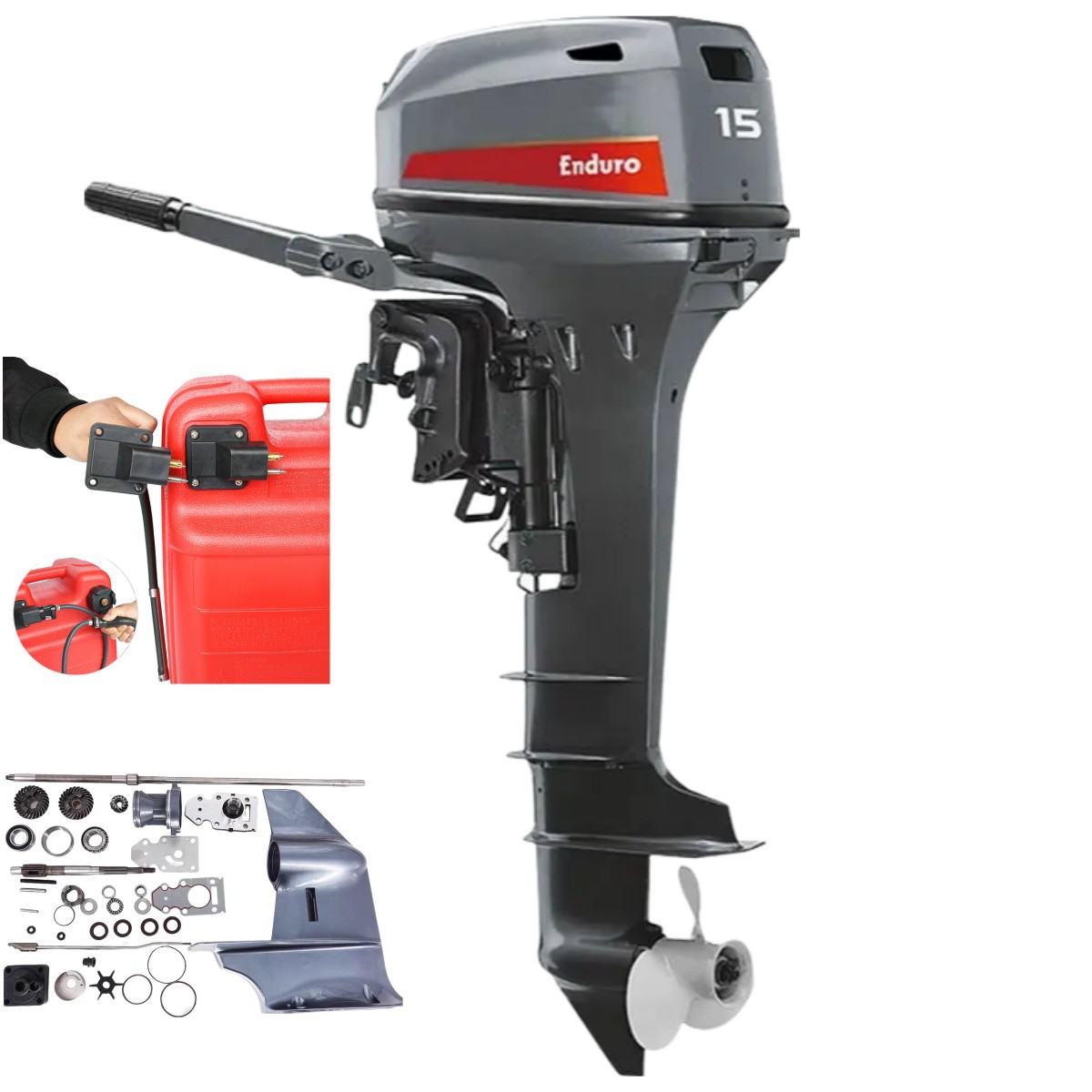 厂家直销动力马达适配冲锋舟橡皮艇船2冲程6B415HP舷外机动力马达