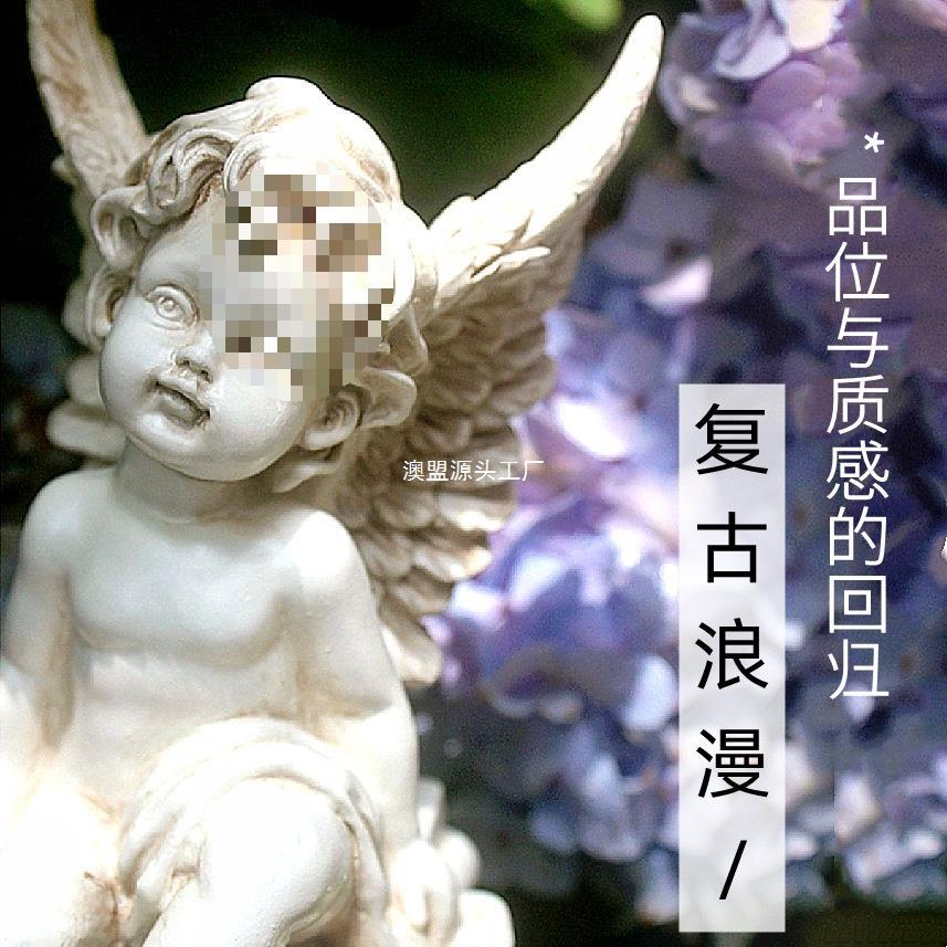 프랑스 레트로 로마 기둥 천사 장식 서양 앤틱 스타일 홈 거실 와인 캐비닛 창 장식 공예품