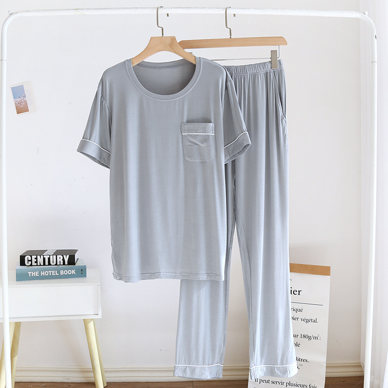 남성 모달 짧고 긴 세트-라이트 그린