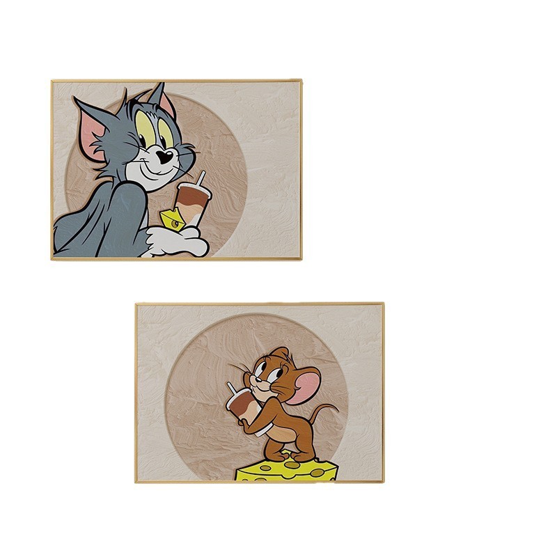 クリーム風電気メーターボックス装飾絵画ブロック漫画わびさびアニメーションシンプルなミッキーマウストムとジェリー 2024 新しいスタイル|undefined