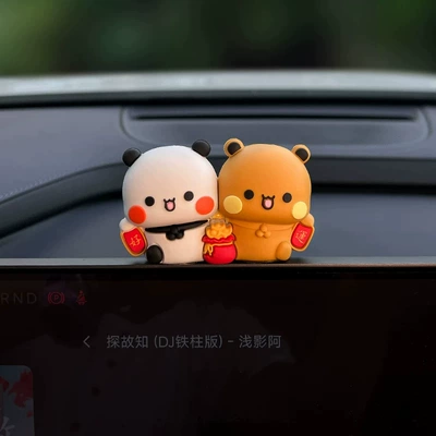 Car ornaments figurines, perfect for decorating - good-luck-123-comes-with-adhesive-strips