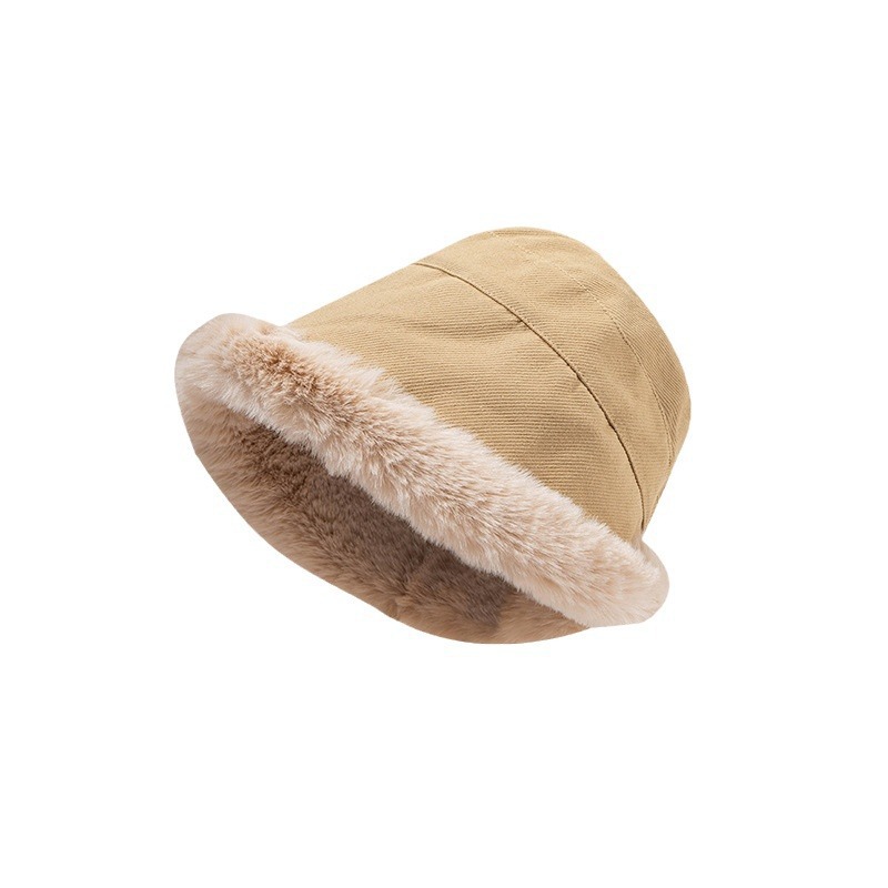Plush Fisherman For Women, New Thickened Warm Bucket Windproof Ear Protection Lei Feng Hat, Fluffy Winter Hat_voghion.com