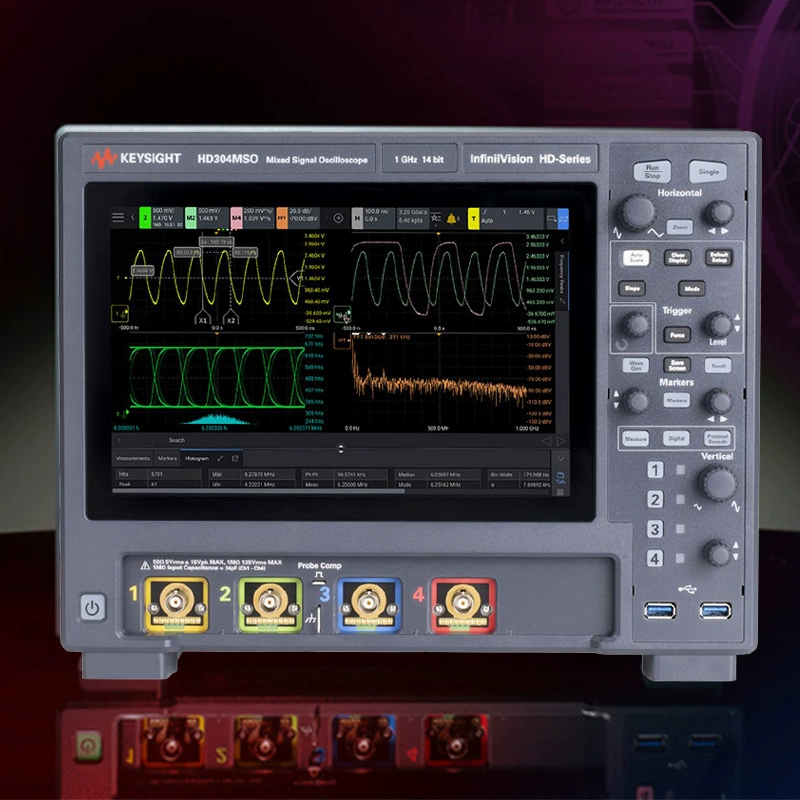 Это 4-канальный цифровой осциллограф высокой четкости HD304MSO