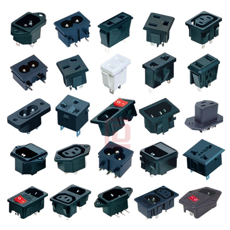 供应AC插座品字座二合一三合一电源插座梅花座八字尾多功能插座