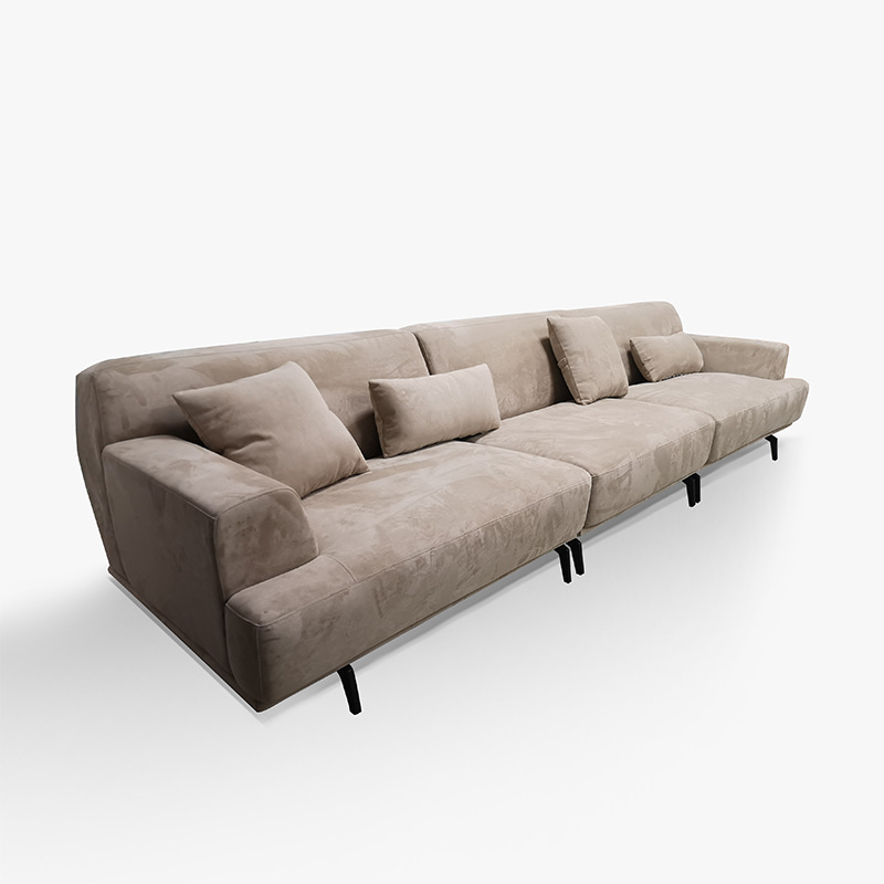 Italian-style minimalist, luxe-designer chaise L-shaped fabric sofa for small living rooms &ndash; perfect for three-seater setups.