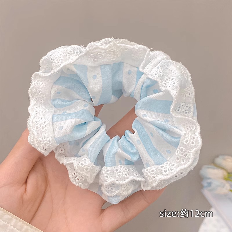 Encaje retro francés, diadema de intestino grueso, mujer 2025, nuevo estilo, cuerda para el cabello, banda de goma, lazo, dulce cuerda para el cabello, accesorios para el cabello