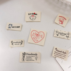 韩系简约纯棉布标diy手工手作装饰布艺标签包包袜子帽子服装贴布