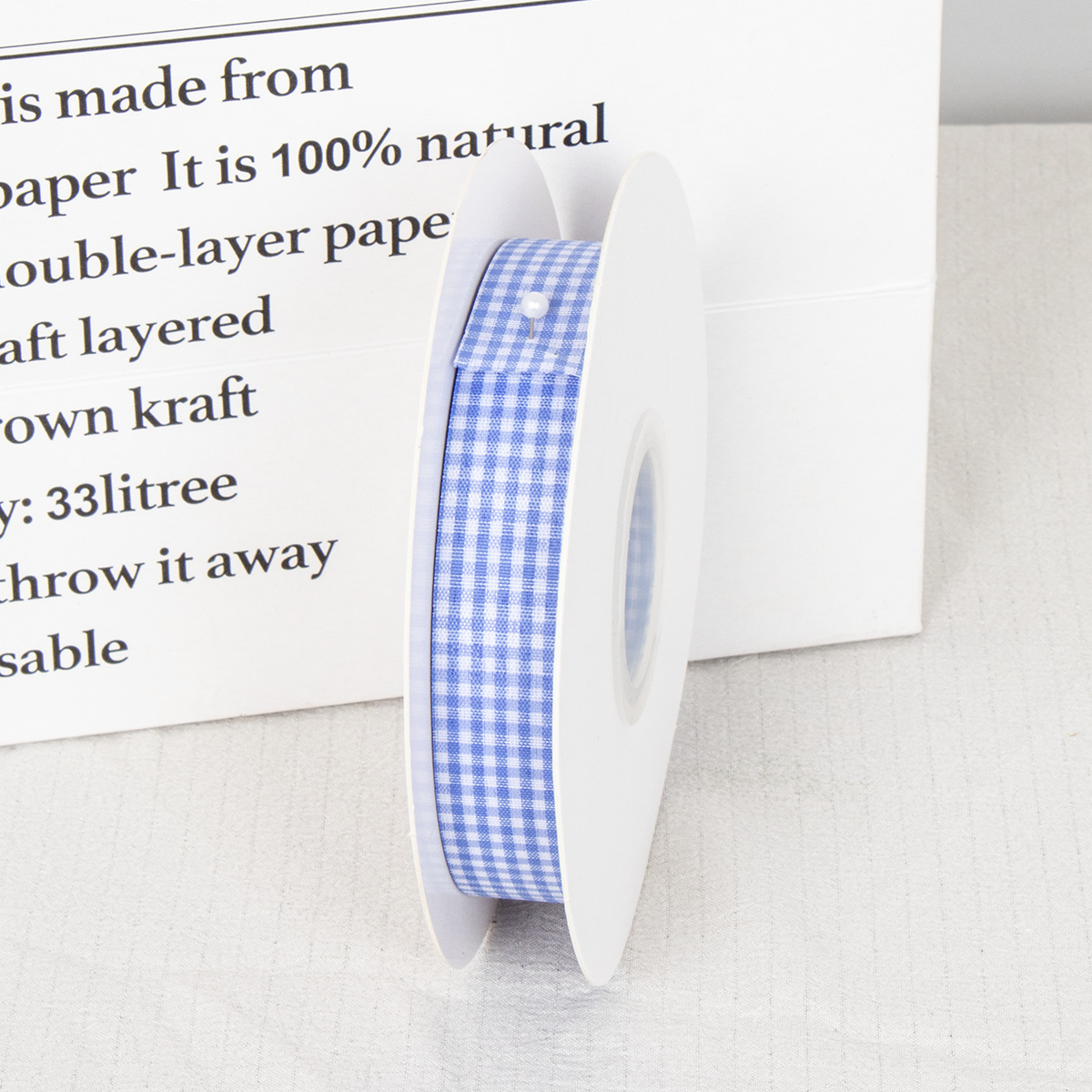 Doble cara cuadrícula cinta horneado embalaje cinta DIY adornos de cabello hechos a mano flores correa ramo correa material de decoración