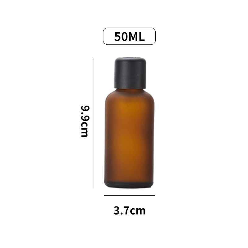 Spot 10ml botella de aceite de aceite de vidrio esmerilado marrón, tapa de cabeza antirrobo, botella de subembalaje cosmético, muestra de luz oscura, botella vacía